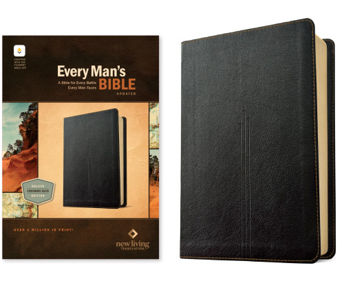 NLT Every Man's Bible, Filament Enabled (LeatherLike, Crossmark Black, Red Letter) by New Living Translation, Tyndale, Dean Merrill, 9798400518607