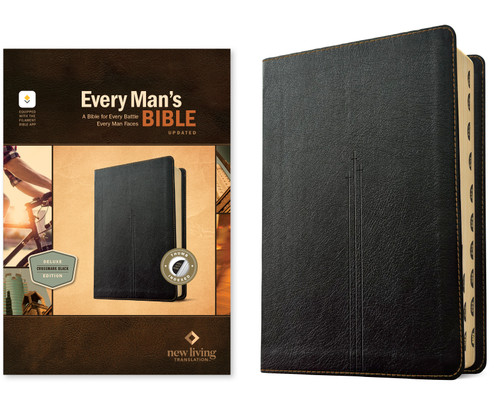 NLT Every Man's Bible, Filament Enabled (LeatherLike, Crossmark Black, Indexed, Red Letter) by New Living Translation, Tyndale, Dean Merrill, 9798400519567