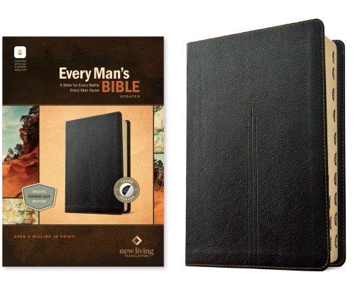 NLT Every Man's Bible, Filament Enabled (LeatherLike, Crossmark Black, Indexed, Red Letter) by New Living Translation, Tyndale, Dean Merrill, 9798400519567