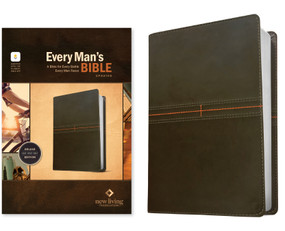 NLT Every Man's Bible, Filament Enabled (LeatherLike, East-West Grey, Red Letter) by New Living Translation, Tyndale, Dean Merrill, 9798400519574