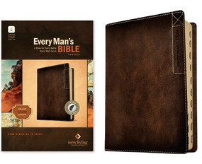 NLT Every Man's Bible, Filament Enabled, Deluxe Explorer Edition (LeatherLike, Brown, Indexed, Red Letter) by New Living Translation, Tyndale, Dean Merrill, 9798400519604