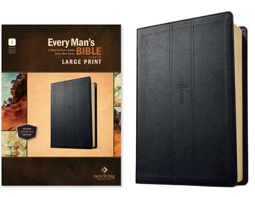 NLT Every Man's Bible, Large Print, Filament Enabled (LeatherLike, Covenant Black, Red Letter) by New Living Translation, Tyndale, Dean Merrill, 9798400519642