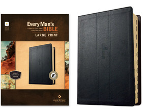 NLT Every Man's Bible, Large Print, Filament Enabled (LeatherLike, Covenant Black, Indexed, Red Letter) by New Living Translation, Tyndale, Dean Merrill, 9798400519659