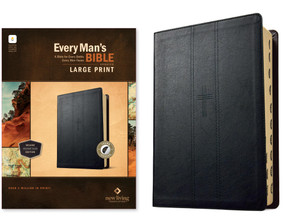 NLT Every Man's Bible, Large Print, Filament Enabled (LeatherLike, Covenant Black, Indexed, Red Letter) by New Living Translation, Tyndale, Dean Merrill, 9798400519659