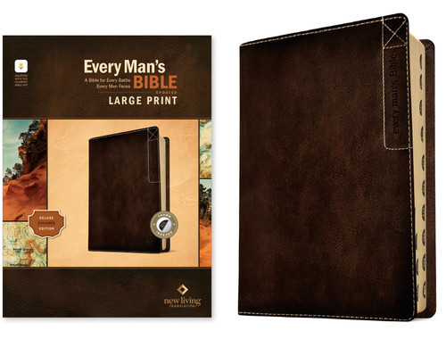 NLT Every Man's Bible, Large Print, Filament Enabled, Deluxe Explorer Edition (LeatherLike, Rustic Brown, Indexed, Red Letter) by New Living Translation, Tyndale, Dean Merrill, 9798400519673