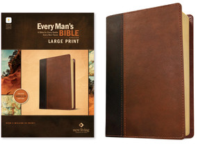 NLT Every Man's Bible, Large Print, Filament Enabled, TuTone (LeatherLike, Brown/Tan, Red Letter) by New Living Translation, Tyndale, Dean Merrill, 9798400519703