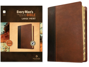 NLT Every Man's Bible, Large Print, Filament Enabled, TuTone (LeatherLike, Brown/Tan, Indexed, Red Letter) by New Living Translation, Tyndale, Dean Merrill, 9798400519710