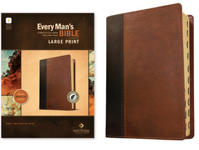 NLT Every Man's Bible, Large Print, Filament Enabled, TuTone (LeatherLike, Brown/Tan, Indexed, Red Letter) by New Living Translation, Tyndale, Dean Merrill, 9798400519710