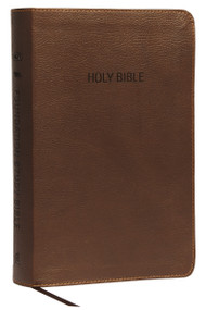 NKJV, Foundation Study Bible, Leathersoft, Brown, Thumb Indexed, Red Letter (Holy Bible, New King James Version) by Thomas Nelson, 9780718035730