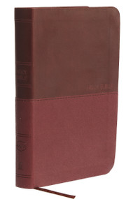NKJV, Thinline Bible, Compact, Leathersoft, Burgundy, Red Letter, Comfort Print (Holy Bible, New King James Version) by Thomas Nelson, 9780718075538