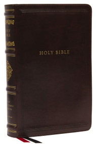 NKJV, Personal Size Reference Bible, Sovereign Collection, Leathersoft, Brown, Red Letter, Thumb Indexed, Comfort Print by Thomas Nelson, 9780785265054