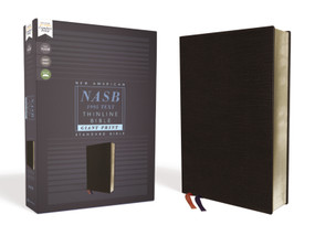 NASB, Thinline Bible, Giant Print, Bonded Leather, Black, Red Letter, 1995 Text, Comfort Print by Zondervan, 9780310451075