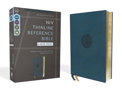 NIV, Thinline Reference Bible (Deep Study at a Portable Size), Large Print, Leathersoft, Teal, Red Letter, Comfort Print by Zondervan, 9780310462736