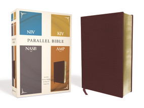 NIV, KJV, NASB, Amplified, Parallel Bible, Bonded Leather, Burgundy (Four Bible Versions Together for Study and Comparison) by Zondervan, 9780310446682