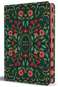 KJV Holy Bible Handy Size Dark with Pink Flowers and Index by KING JAMES VERSION, 9798890989499