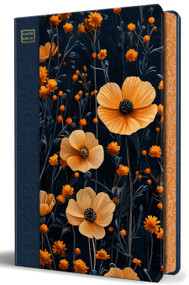 Biblia RVR1960 tamaño manual, tapa dura, azul oscuro con flores naranjas /  Bible RVR 1960 Handy Size Hardcover Dark Blue with Orange .. (Spanish Edition) by Reina Valera Revisada 1960, 9798890989512