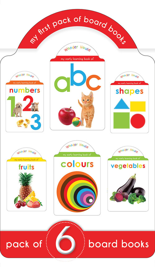 My First Boxset of Board Books (ABC, Numbers, Shapes, Colours, Fruits and Vegetables) by Wonder House Books, 9789388144094