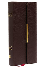 NKJV, Checkbook Bible, Compact, Bonded Leather, Burgundy, Wallet Style, Red Letter (Holy Bible, New King James Version) by Thomas Nelson, 9780840785428
