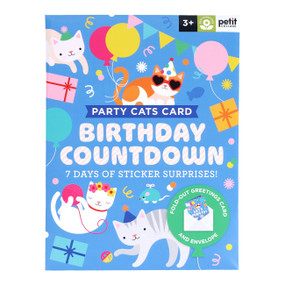 Birthday Countdown: Party Cats Card (Bilingual Edition) by Petit Collage, 9781797249476