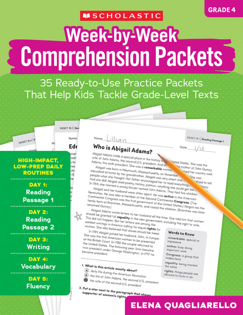 Week-by-Week Packets : Comprehension (Gr. 4) by Elena Quagliarello, 9798225097677