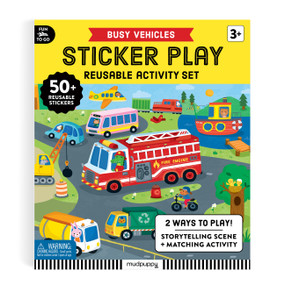 Busy Vehicles Sticker Play Reusable Activity Kit by Mudpuppy, Jannie Ho, 9780735390959