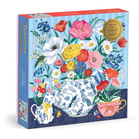 Teatime Bouquet 500 Piece Foil Puzzle by Galison Galison, Christine De Carvalho, 9780735391413