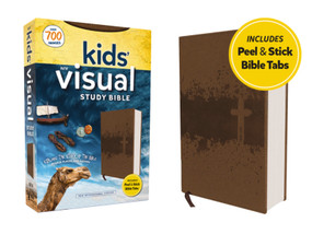 NIV, Kids' Visual Study Bible, Leathersoft,  Bronze, Full Color Interior, Peel/Stick Bible Tabs by Zondervan, 9780310462965