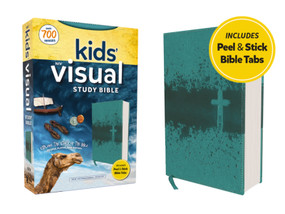 NIV, Kids' Visual Study Bible, Leathersoft, Teal, Full Color Interior, Peel/Stick Bible Tabs by Zondervan, 9780310462972