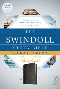 The Swindoll Study Bible NLT, Large Print (LeatherLike, Black) by New Living Translation, Tyndale, Charles R. Swindoll, 9781496433695