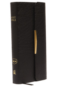 NKJV, Checkbook Bible, Compact, Bonded Leather, Black, Wallet Style, Red Letter (Holy Bible, New King James Version) by Thomas Nelson, 9780840785404