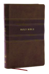 NKJV Personal Size Large Print Bible with 43,000 Cross References, Brown Leathersoft, Red Letter, Comfort Print (Thumb Indexed) by Thomas Nelson, 9781400335428