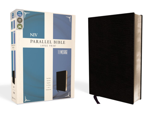 NIV, The Message, Parallel Bible, Large Print, Bonded Leather, Black (Two Bible Versions Together for Study and Comparison) by Eugene H. Peterson, Zondervan, 9780310436867