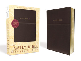 NIV, Family Bible (Keepsake Edition), Leathersoft, Burgundy, Red Letter by Zondervan, 9780310438120