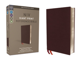 NIV, Reference Bible, Giant Print, Bonded Leather, Burgundy, Red Letter, Comfort Print by Zondervan, 9780310449478