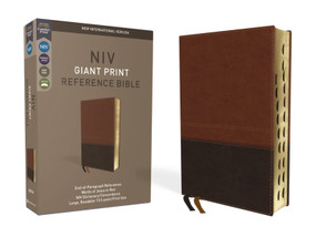 NIV, Reference Bible, Giant Print, Leathersoft, Brown, Red Letter, Thumb Indexed, Comfort Print by Zondervan, 9780310449522
