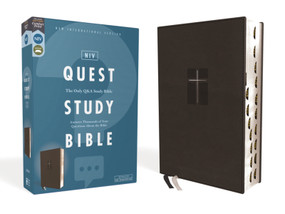 NIV, Quest Study Bible, Leathersoft, Black, Thumb Indexed, Comfort Print (The Only Q and A Study Bible) by Christianity Today Intl., Zondervan, 9780310450832