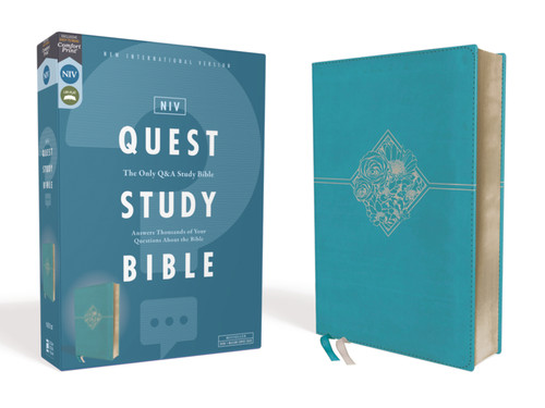 NIV, Quest Study Bible, Leathersoft, Teal, Comfort Print (The Only Q and A Study Bible) by Christianity Today Intl., Zondervan, 9780310450863