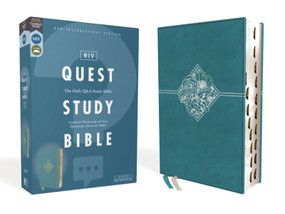 NIV, Quest Study Bible, Leathersoft, Teal, Thumb Indexed, Comfort Print (The Only Q and A Study Bible) by Christianity Today Intl., Zondervan, 9780310450870