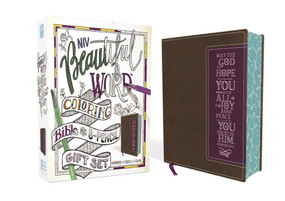 NIV, Beautiful Word Coloring Bible and 8-Pencil Gift Set, Leathersoft, Brown/Purple (Hundreds of Verses to Color) by Zondervan, 9780310452324