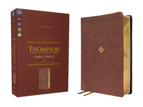 NKJV, Thompson Chain-Reference Bible, Large Print, Leathersoft, Brown, Red Letter, Comfort Print by Dr.  Frank Charles Thompson, Zondervan, 9780310459347