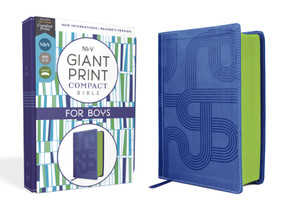 NIrV, Giant Print Compact Bible for Boys, Leathersoft, Blue, Comfort Print by Zondervan, 9780310460268