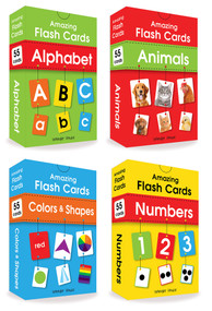 Amazing Flash Cards (Set Of 4 Boxes) (Alphabet, Number, Animals, Colors And Shapes) by Wonder House Books, 9789388810739