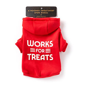 Works For Treats Dog Hoodie - M by Brass Monkey, Galison, 9780735375437