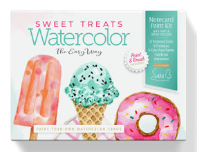 Watercolor the Easy Way Paint-Your-Own Watercolor Cards Sweet Treats (Notecard Paint Kit with Paint and Brush Included) by Sara Berrenson, 9780764373640