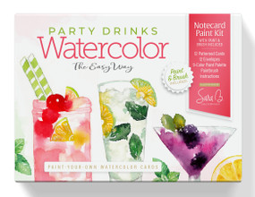 Watercolor the Easy Way Paint-Your-Own Watercolor Cards Party Drinks (Notecard Paint Kit with Paint and Brush Included) by Sara Berrenson, 9780764373657