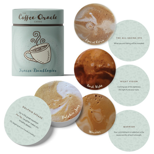 The Coffee Oracle Cards (50 Caffeinated Reflections to Activate Your Morning Ritual) by Tracee Dunblazier, 9780764373855