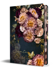 Biblia RVR 1960 letra gigante, tamaño manual, tapa dura floral rosa y vino, con índice y cantos pintados / Spanish Bible RVR 1960 Giant Print, Handy S.. by Reina Valera Revisada 1960, 9798890989505