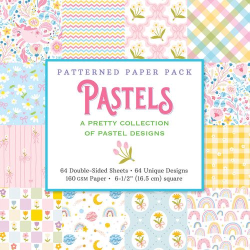 Pastels Patterned Paper Pack (64 double-sided sheets, 64 pattern designs, 160 gsm heavyweight paper) (A Pretty Collection of Pastel Designs) by Peter Pauper Press, Inc., 9781441349811