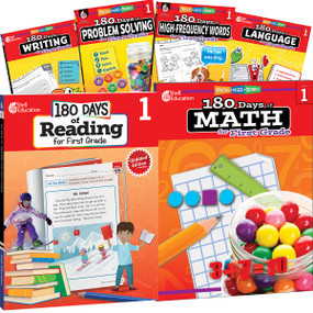 180 Days®: Reading, High-Frequency Words, Math, Problem Solving, Writing, & Language for Grade 1: 6-Book Set (Practice, Assess, Diagnose) by Multiple Authors, 9781425827984