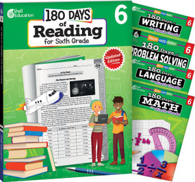 180 Days®: Reading, Math, Problem Solving, Writing, & Language for Grade 6: 5-Book Set (Practice, Assess, Diagnose) by Multiple Authors, 9781425828035